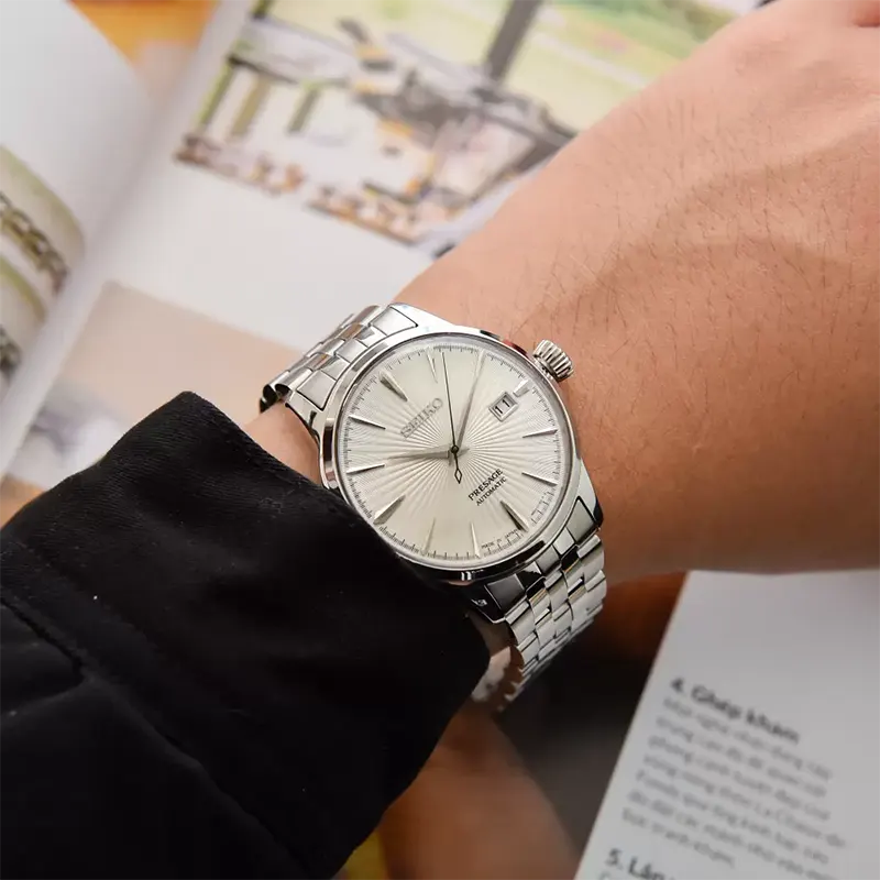 Seiko Presage Cocktail Time Silver Dial Men's Watch- SRPG23J1